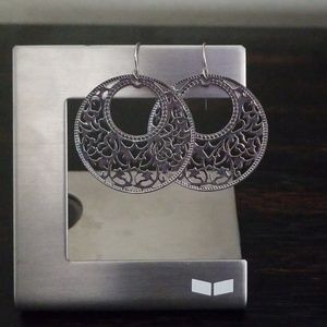Pair of silver hoop earrings